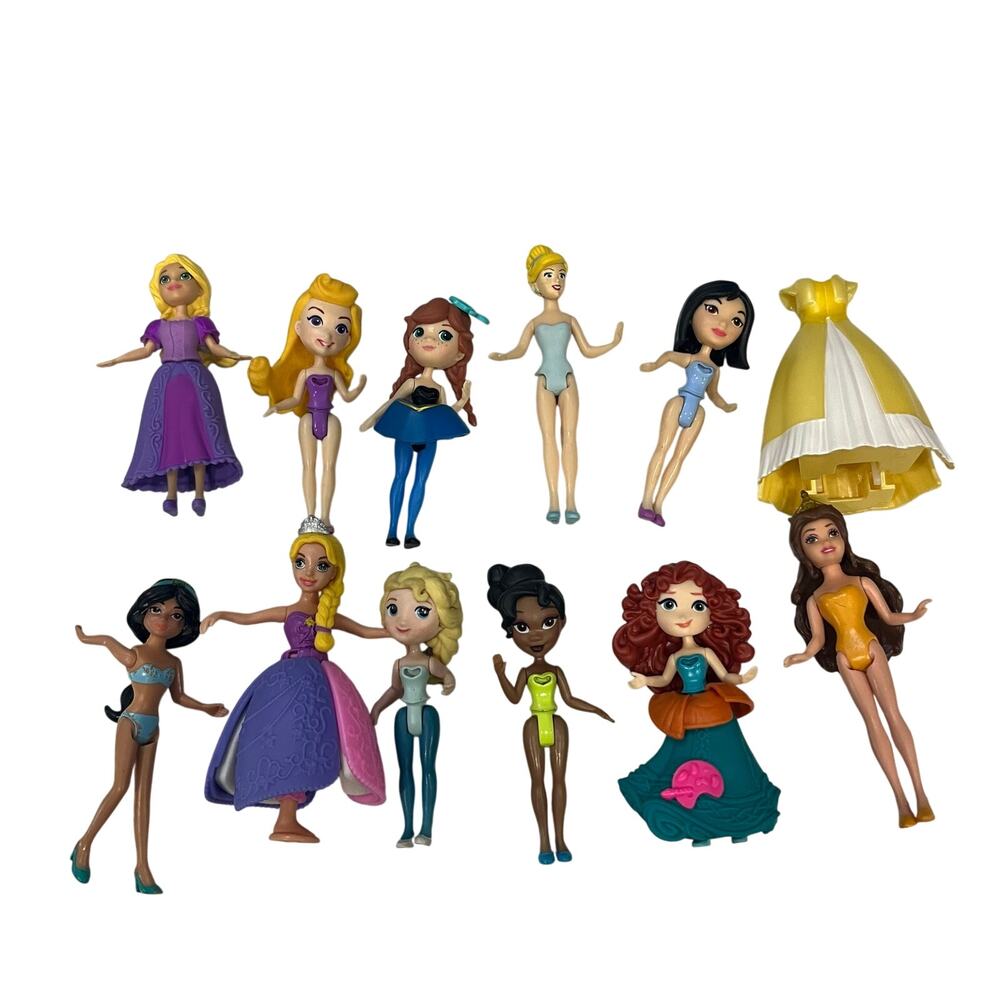 Disney Princess Mini Doll Lot Mixed Royal Clips Little Kingdom Hasbro Toys 11pc